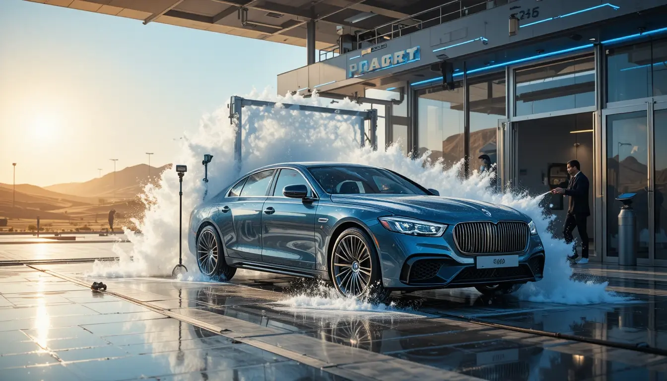 ar wash business in Qatar with vehicle being detailed