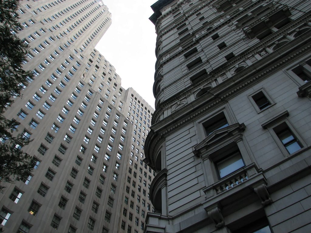 Business district skyline representing the cost of doing business in Qatar