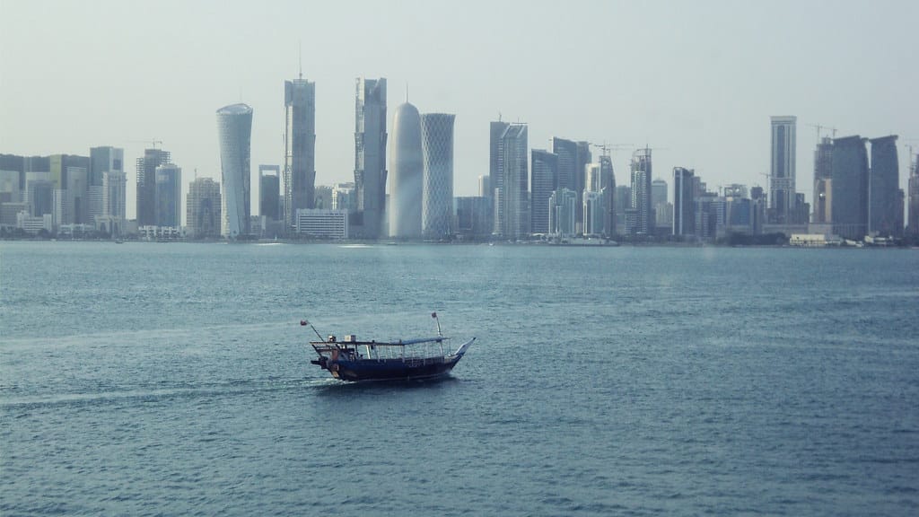 West Bay Doha skyline, home to the banks that open corporate accounts in Qatar