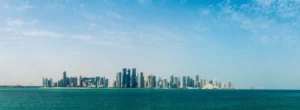 Doha West Bay skyline in Qatar, where mainland and free zone businesses are registered